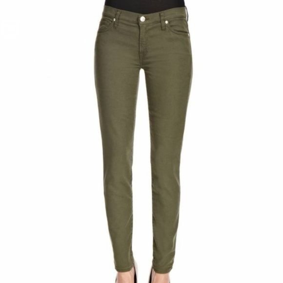 For All Mankind 74AM Olive Green Ankle Cut Colored Jeans Womens